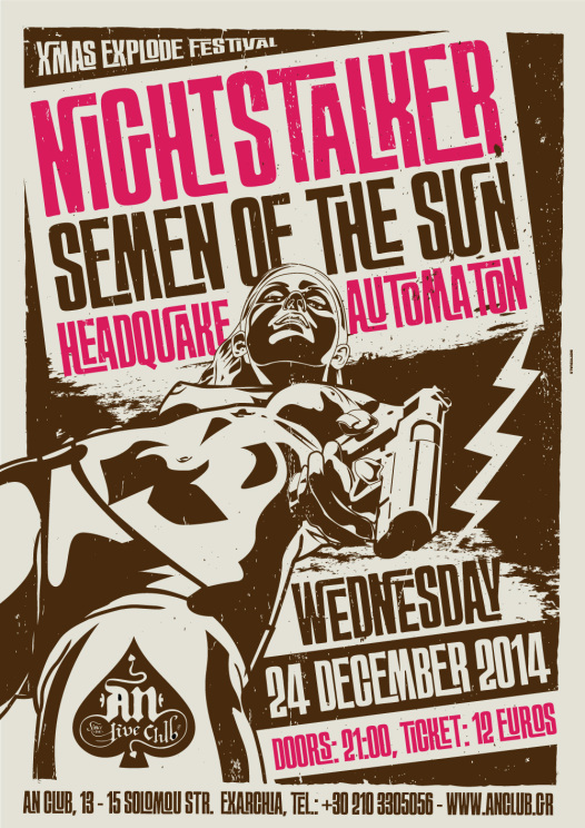 X MASS EXPLODE FEST w NIGHTSTALKER + SEMEN OF THE SUN  + HEADQUAKE + AUTOMATON