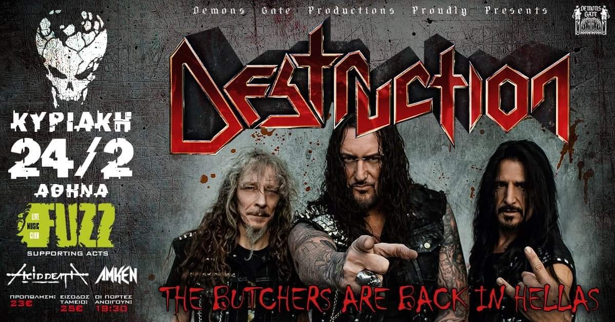 Destruction! Acid Death, Amken, Κυριακή 24/2 στο FUZZ, Αθήνα