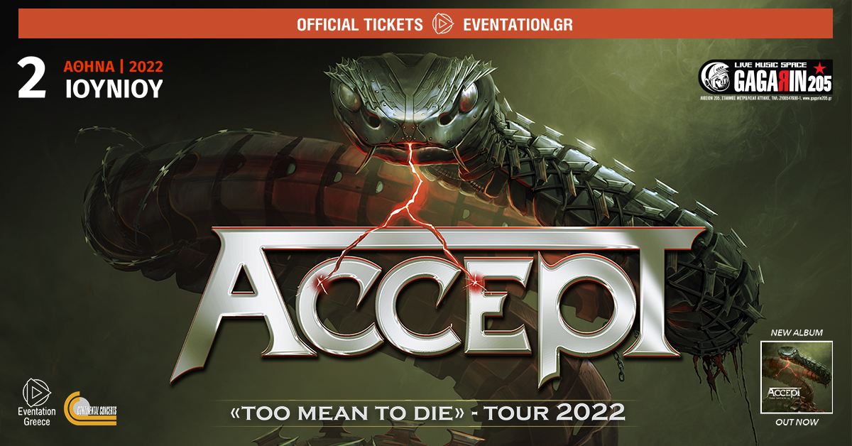 ACCEPT live in Athens 2/6/2022 @ Gagarin 205 Live Music Space