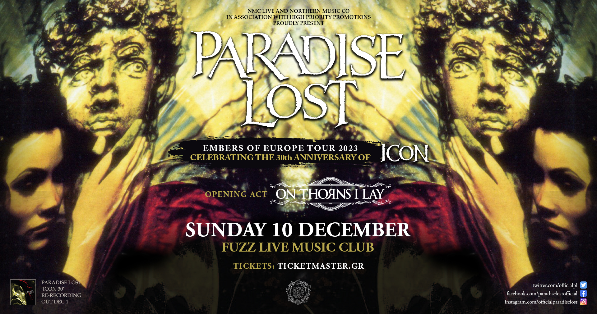 Paradise Lost - Embers of Europe Tour 2023 - Celebrating the 30th Anniversary of ICON @ Fuzz Live Music Club, 10.12.23