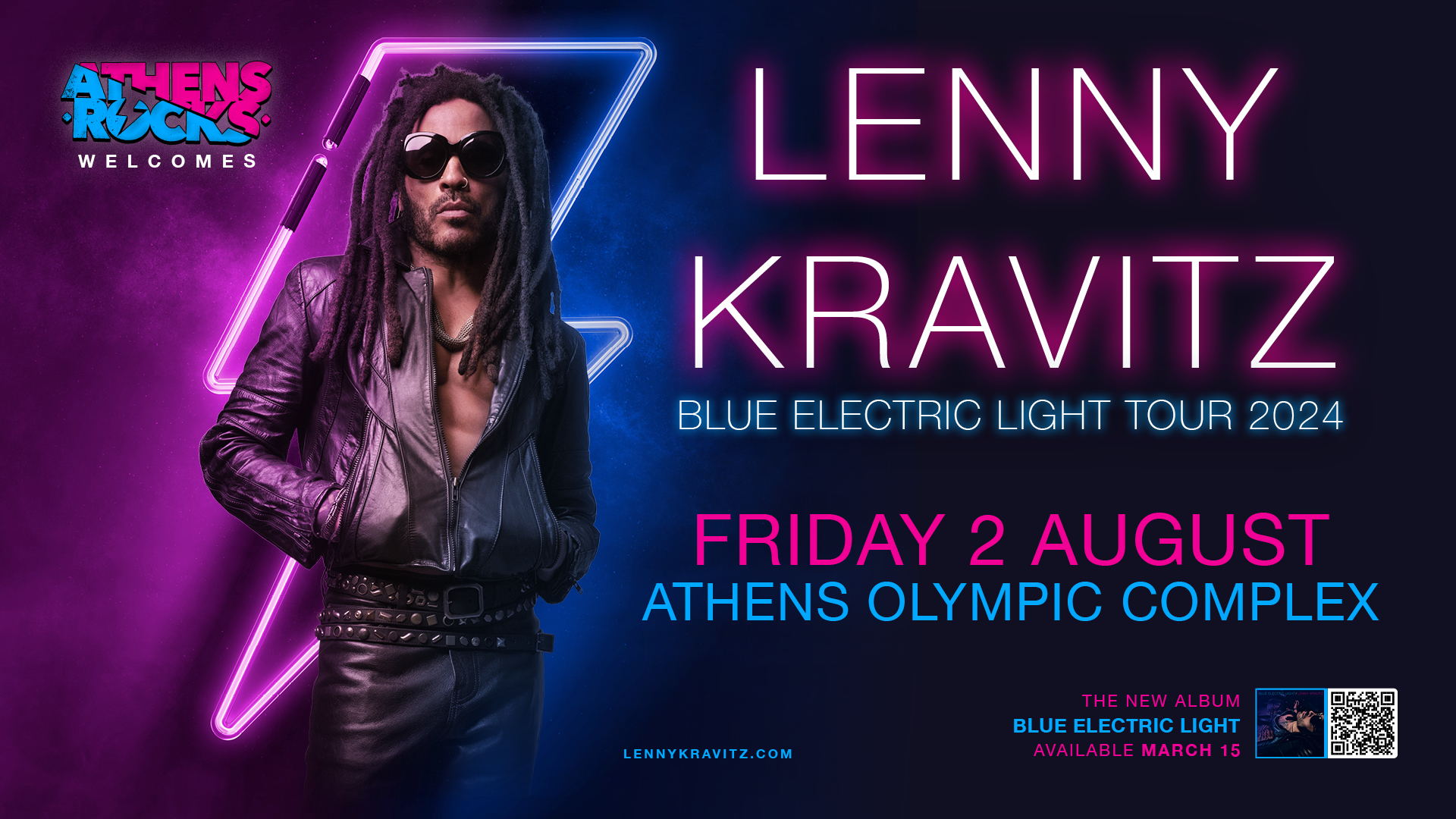 Η αναμονή φεύγει! Ο Lenny Kravitz έρχεται! , στο Athens Rocks Festival στις 2 Αυγούστου του 2024 (Spotify)