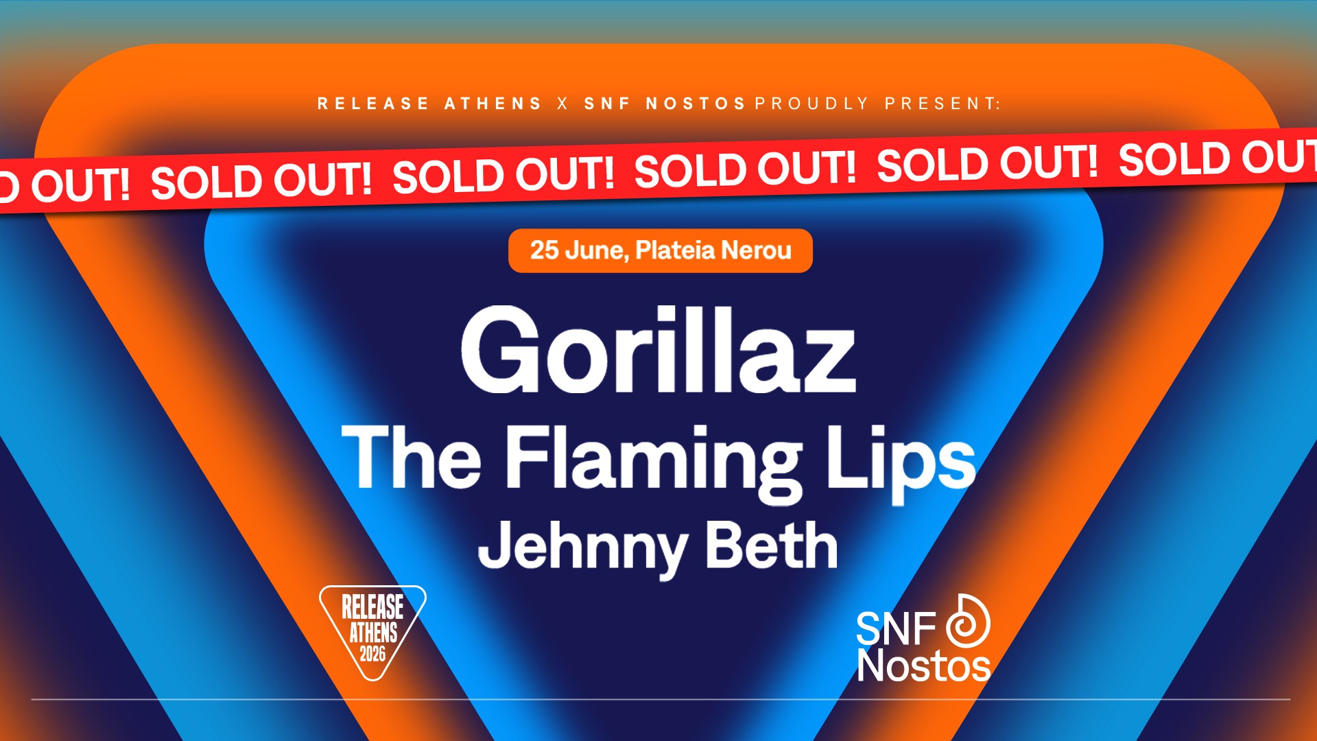 Release Athens x SNF Nostos 2026: Gorillaz, the Flaming Lips & Jehnny Beth, 25.06.2026