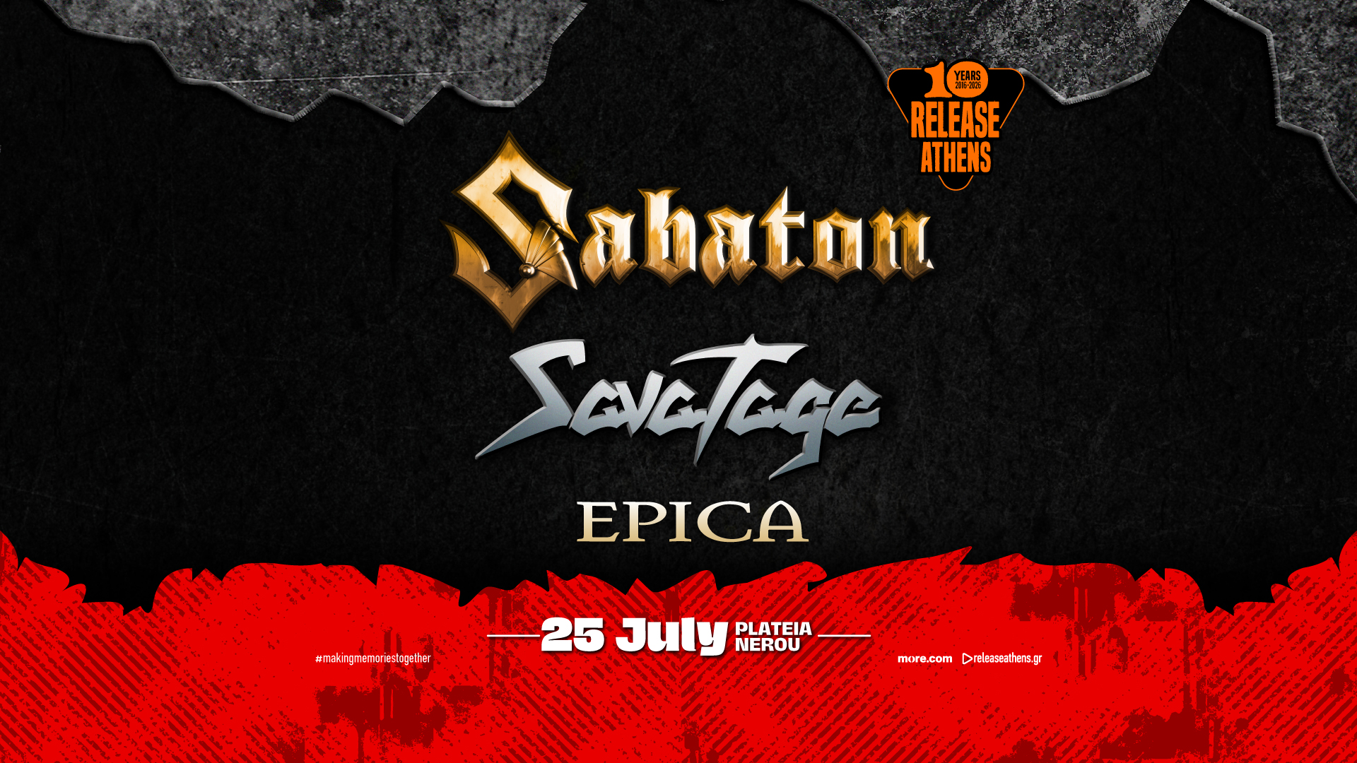 Release Athens 2026 | Sabaton, Savatage & Epica #10yearanniversary