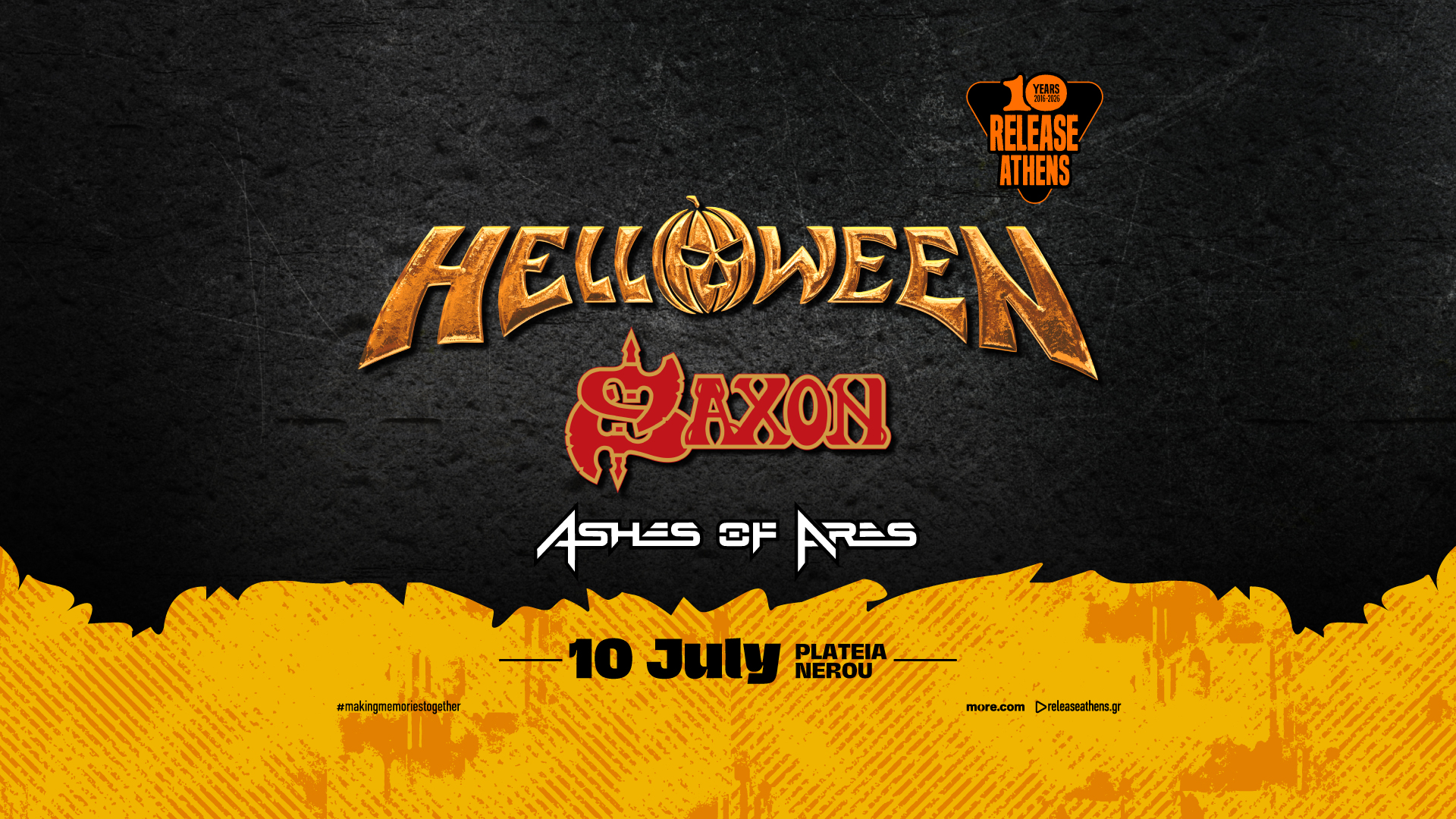 Release Athens 2026 | Helloween, Saxon, Ashes of Ares #10yearanniversary