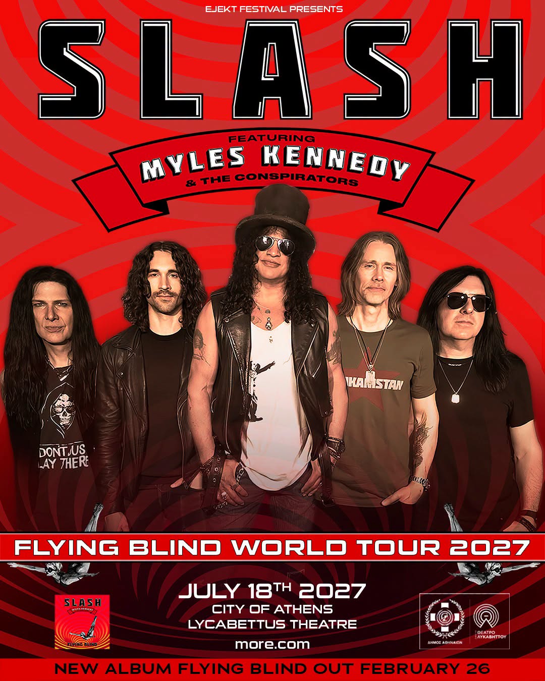Slash ft. Myles Kennedy & The Conspirators | Κυριακή 18 Ιουλίου 2027 | Θέατρο Λυκαβηττού